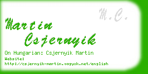 martin csjernyik business card